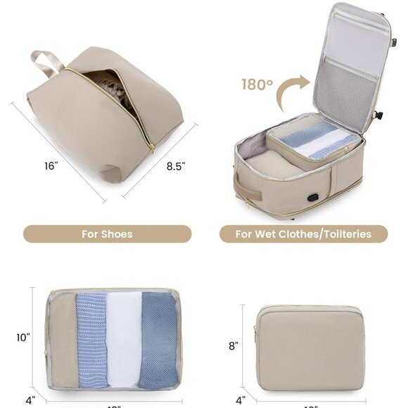 Large Travel Backpack for Women, TSA Carry on Backpack for Airplanes, 40L Person - Picture 3 of 9